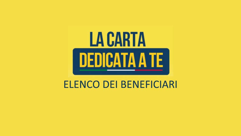 "Carta dedicata a te" - Lista beneficiari Comune di Sabbioneta